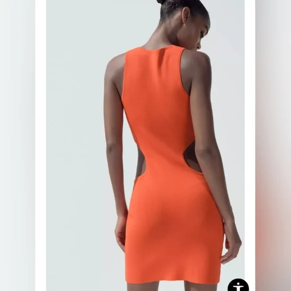 Zara Cut-Out Knit Midi Dress - Picture 3 of 5